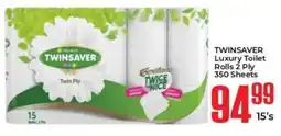 Elite Power Trade Cash & Carry TWINSAVER Luxury Toilet Rolls 2 Ply 350 Sheets offer