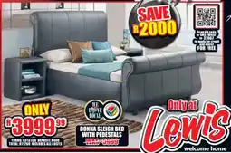Lewis Donna sleigh bed with pedestals offer