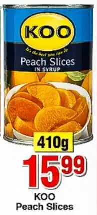 Choppies KOO Peach Slices offer