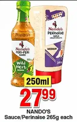 Choppies NANDO'S Sauce/ Perinaise offer