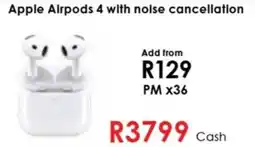 Chatz Connect Apple Airpods 4 with noise cancellation offer