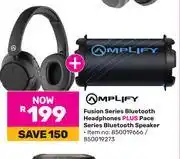 Game Amplify Fusion Series Bluetooth Headphones Plus Pace Series Bluetooth Speaker offer
