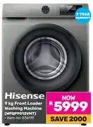 Game Hisense 9KG Front Loader Washing Machine (WFQP9012VMT) offer