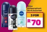 Game Nivea Antiperspirant 50ml Assorted-For 3 offer