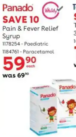 BabiersRUs Panado Pain & Fever Relief Syrup offer