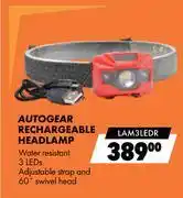 Midas Autogear Rechargeable Headlamp LAM3LEDR offer