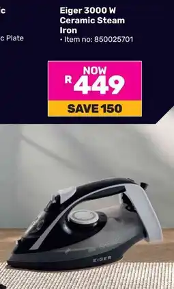 Game Eiger 3000 W Ceramic Steam Iron offer
