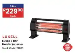 Africa Cash and Carry Luxell 3 Bar Heater offer