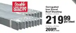 Build It Corrugated Iron Zincal Roof Sheeting offer