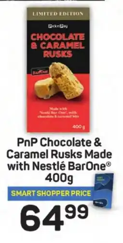 Pick n Pay Hypermarket PnP Chocolate & Caramel Rusks Made with Nestlé BarOne offer