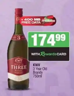 Spar Tops KWV 3-Year-Old Brandy offer