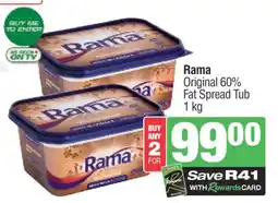 Spar RAMA Original 60% Fat Spread Tub offer