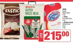 Spar SPAR Super Maize Meal, Tastic Parboiled Rice, Golden Cloud Wheat Cake Flour offer