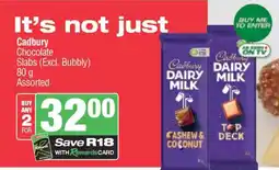Spar Cadbury Chocolate Slabs (Excl. Bubbly) offer