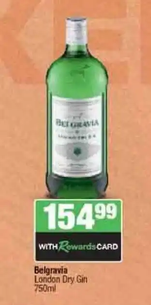 Spar Tops Belgravia London Dry Gin offer