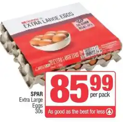 Spar SPAR Extra Large Eggs 30s offer
