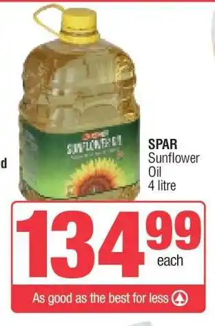 Spar SPAR Sunflower Oil offer