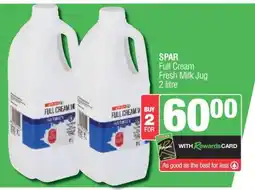 Spar SPAR Full Cream Fresh Milk Jug offer