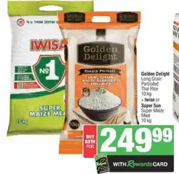 Spar Golden Delight Long Grain Parboiled Thai Rice + Iwisa or Super Sun Super Maize Meal offer