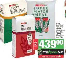 Spar SPAR Cake Wheat Flour 10 kg + SPAR Refined White Sugar 10 kg + SPAR Super Maize Meal 10 kg offer