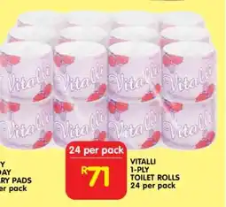 Shoprite VITALLI 1-PLY TOILET ROLLS 24 per pack offer