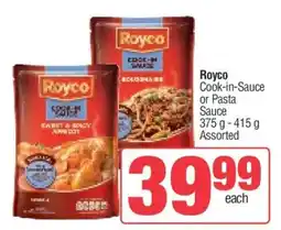 Spar Royco Cook-in-Sauce or Pasta Sauce offer