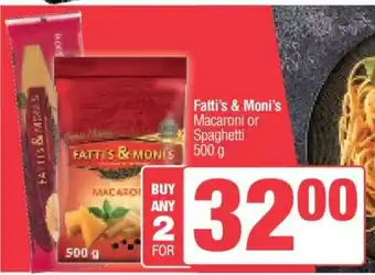 Spar Fatti's & Moni's Macaroni or Spaghetti offer