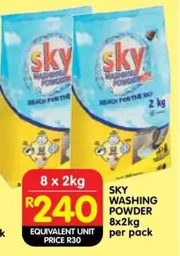 Shoprite SKY WASHING POWDER 8x2kg per pack offer