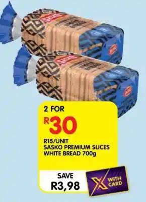 Shoprite Sasko Premium Slices White Bread 700g offer