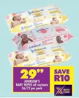 Shoprite JOHNSON'S Baby Wipes (All variants) offer