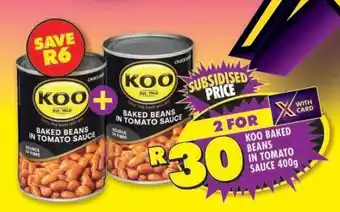 Shoprite Koo Baked Beans in Tomato Sauce 400g offer
