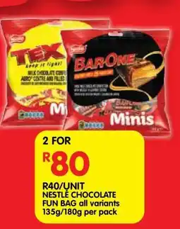 Shoprite NESTLÉ CHOCOLATE FUN BAG all variants 135g/180g per pack offer