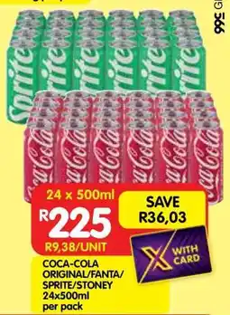 Shoprite COCA-COLA ORIGINAL/FANTA/SPRITE/STONEY 24x500ml offer
