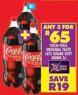 Shoprite Coca-Cola Original Taste Less Sugar Soft Drink 2L offer