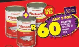 Shoprite RITEBRAND PILCHARDS IN SAUCE all variants 400g offer