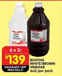 Shoprite BOSTON WHITE/BROWN VINEGAR 6x2ℓ per pack offer