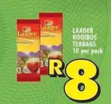 Shoprite LAAGER ROOIBOS TEABAGS 10 per pack offer