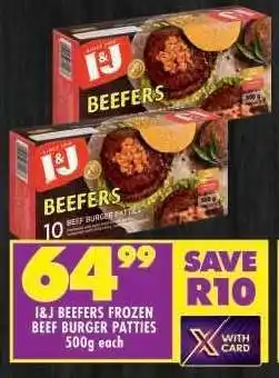 Shoprite I&J Beefers Frozen Beef Burger Patties offer