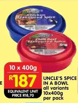 Shoprite UNCLE'S SPICE IN A BOWL offer