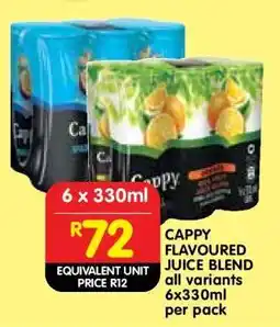 Shoprite CAPPY FLAVOURED JUICE BLEND all variants 6x330ml per pack offer