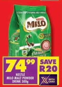 Shoprite Nestlé Milo Malt Powder Drink 500g offer