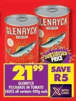 Shoprite GLENRYCK PILCHARDS IN TOMATO SAUCE offer