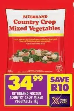 Shoprite RITEBRAND FROZEN COUNTRY CROP MIXED VEGETABLES 1kg offer