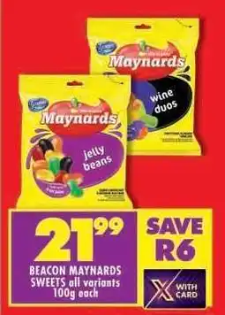 Shoprite BEACON MAYNARDS SWEETS all variants 100g each offer