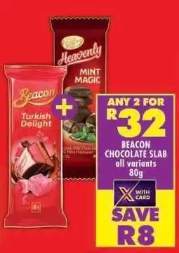 Shoprite BEACON CHOCOLATE SLAB all variants 80g offer