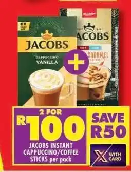 Shoprite Jacobs Instant Cappuccino/Coffee Sticks per pack offer