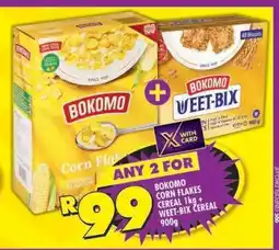 Shoprite Bokomo Corn Flakes Cereal 1kg + Weet-Bix Cereal 900g offer