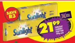 Shoprite Sunlight Laundry Soap Bar-500g Each offer
