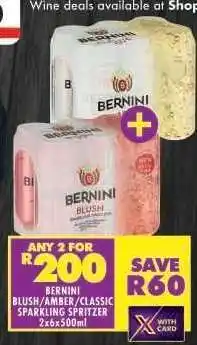 Shoprite BERNINI BLUSH/AMBER/CLASSIC SPARKLING SPRITZER offer