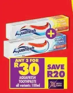 Shoprite AQUAFRESH TOOTHPASTE offer